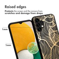 imoshion Design hoesje Samsung Galaxy A13 (5G) / A04s - Bladeren / Zwart