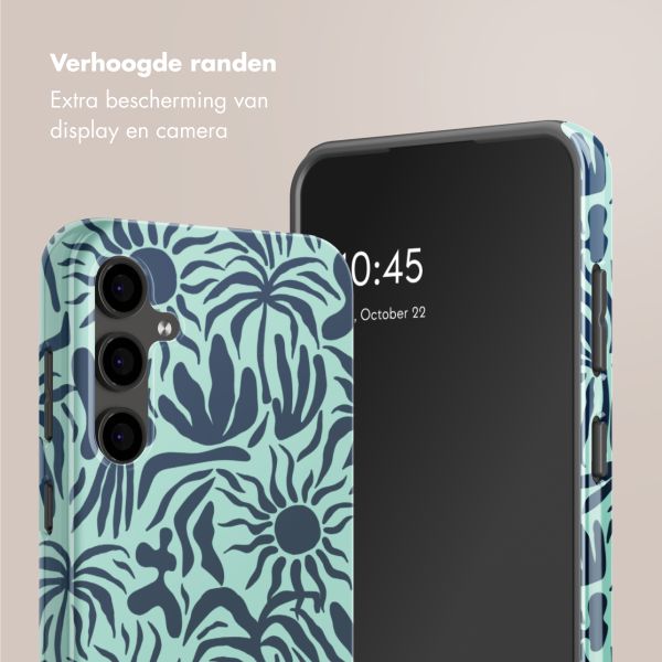 Selencia Vivid Tough Backcover Samsung Galaxy S24 FE - Tropical Vibes Light Blue