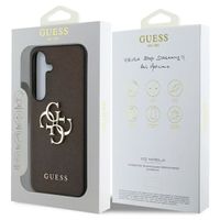 Guess 4G Metal Logo Saffiano Backcover Samsung Galaxy S25 - Bruin