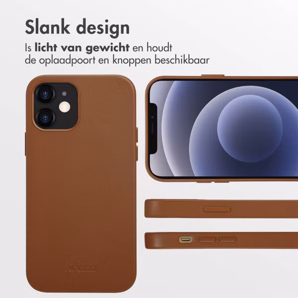 Accezz MagSafe Leather Backcover Apple iPhone 12 (Pro) - Sienna Brown
