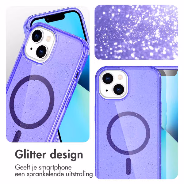 imoshion Sparkle Backcover met MagSafe Apple iPhone 14 - Glitter Paars