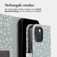 imoshion Design Bookcase Apple iPhone 13 - Smoke Green Flowers
