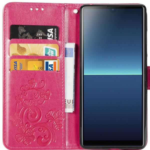 Klavertje Bloemen Bookcase Sony Xperia L4 - Fuchsia