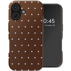 Selencia Vivid Backcover met MagSafe Apple iPhone 16 - Happy Dots Chocolate