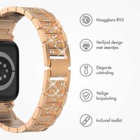 Selencia Sparkle schakelband Apple Watch Series 1 t/m 9 / SE (38/40/41 mm) | Series 10 (42 mm) - Rosé Goud