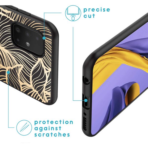 imoshion Design hoesje Samsung Galaxy A51 - Bladeren / Zwart