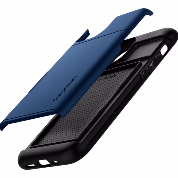 Spigen Slim Armor CS Backcover Apple iPhone 12 (Pro) - Donkerblauw
