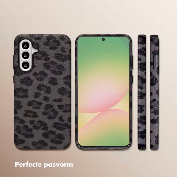 Selencia Sabi Backcover Panterprint met MagSafe Samsung Galaxy A56 - Midnight Black