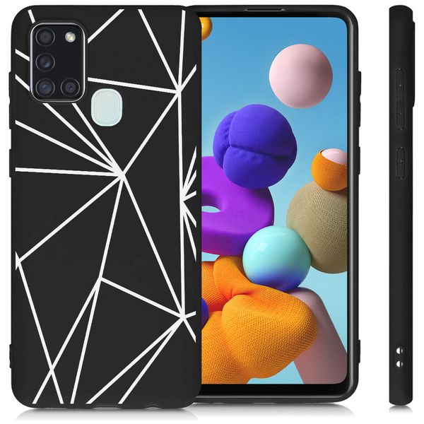 imoshion Design hoesje Samsung Galaxy A21s - Grafisch - Lijn Zwart