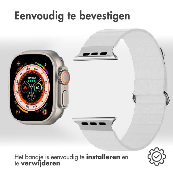 imoshion Magnetisch lederen bandje Apple Watch Series 1 - 11 / SE / Ultra (44/45/46/49 mm) - Wit