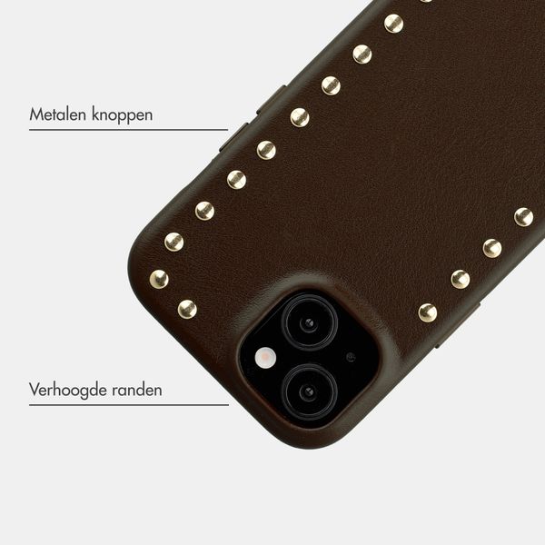 Selencia Studs Backcover met MagSafe Apple iPhone 15 - Cacao Crush