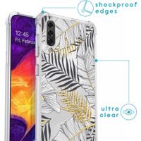 imoshion Design hoesje met koord Samsung Galaxy A50 - Bladeren - Zwart / Goud