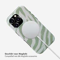 Selencia Vivid Tough Backcover met MagSafe iPhone 16 Pro - Colorful Zebra Sage Green