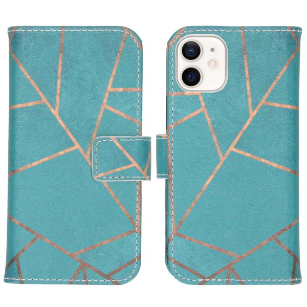 imoshion Design Softcase Bookcase iPhone 12 Mini - Blue Graphic