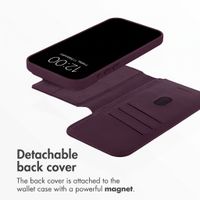 Accezz 2-in-1 Leather Bookcase with MagSafe Apple iPhone 18 Pro / 17 Pro - Heath Purple