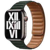 Apple Leather Link Apple Watch Series 1 t/m 9 / SE (38/40/41 mm) | Series 10 (42 mm) - Maat S/M - Sequoia Green