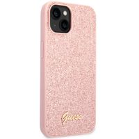 Guess Glitter Flakes Backcover Apple iPhone 14 - Roze