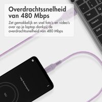 imoshion Braided USB-C naar USB kabel - 2 meter - Lila