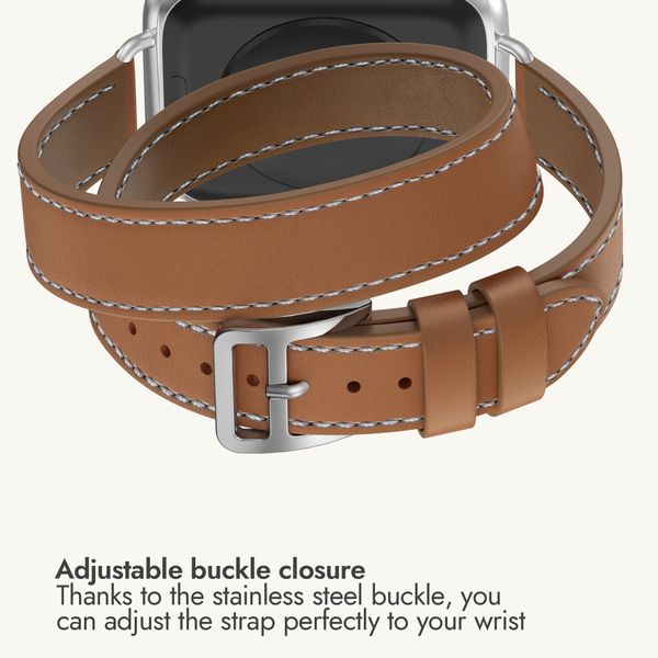Selencia Élan Double strap band Apple Watch | 38/40/41/42 mm - Light Brown