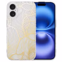 imoshion Design hoesje Apple iPhone 16 - Golden Leaves Transparant