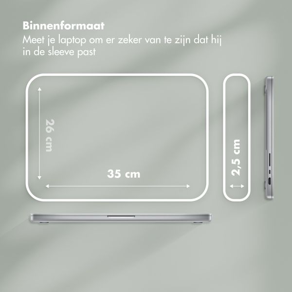 Selencia Puffy Laptop hoes 15-16 inch - Laptopsleeve - Sage Green
