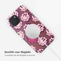 Selencia Vivid Tough Backcover met MagSafe iPhone 15 - Wavy Smiley Pink