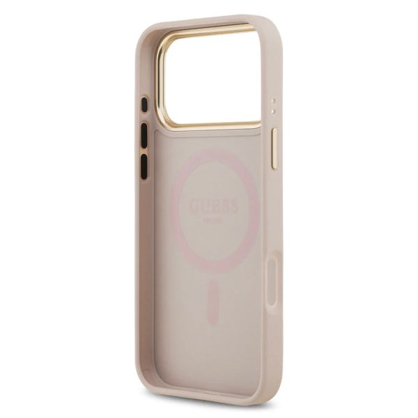 Guess Classic 4G Logo Backcover met MagSafe Apple iPhone 17 Pro - Roze