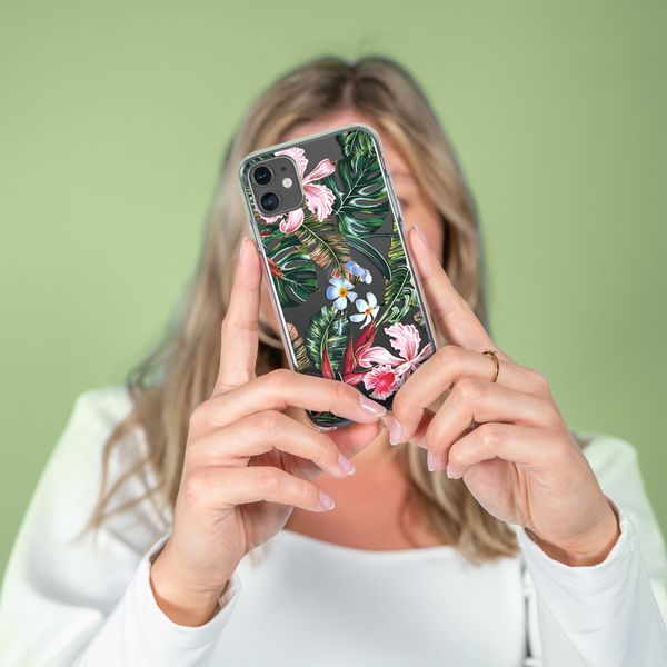 imoshion Design hoesje Samsung Galaxy A21s - Jungle - Groen / Roze