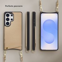 Selencia Nova Telefoonhoes met Koord en Pashouder Samsung Galaxy S26 Ultra - Beige