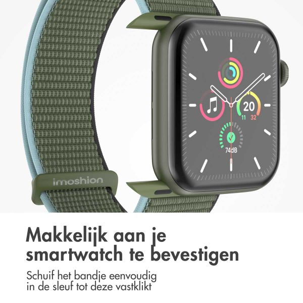imoshion Nylon bandje Apple Watch Series 1 t/m 9 / SE (38/40/41 mm) | Series 10 / 11 (42 mm) - Dark Olive
