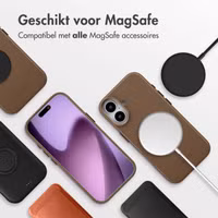 Accezz MagSafe Leather Backcover Apple iPhone 17 - Coffee Brown