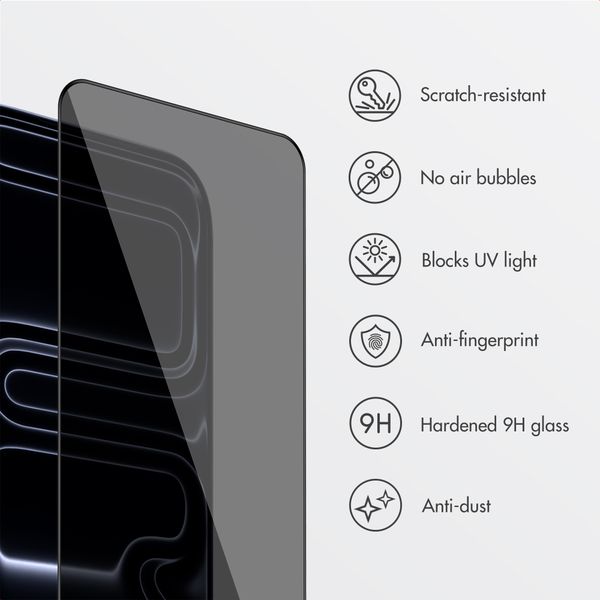 Accezz Privacy Tempered Glass Screen Protector + Applicator Apple iPhone 17 Pro