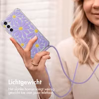imoshion Design hoesje met koord Samsung Galaxy A15 (5G) - Tropical Violet Flowers Connect