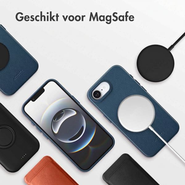 Accezz MagSafe Leather Backcover Apple iPhone 17e / 16e - Nightfall Blue