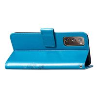 Klavertje Bloemen Bookcase Samsung Galaxy S20 FE - Turquoise