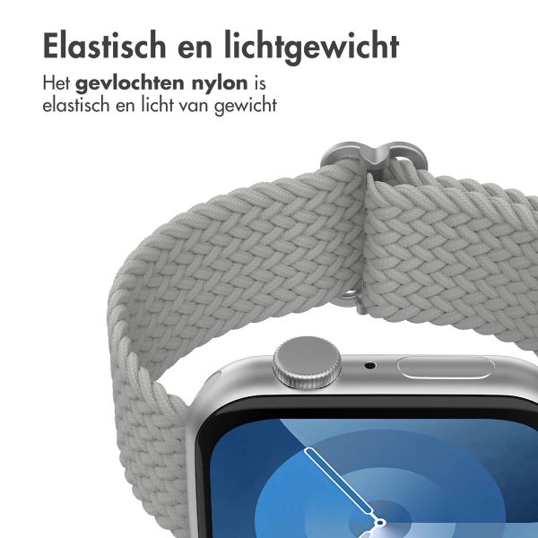 imoshion Nylon geweven bandje Apple Watch Series 1 t/m 9 / SE (38/40/41 mm) | Series 10 / 11 (42 mm) - Grijs