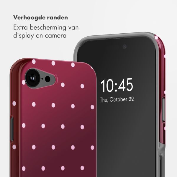 Selencia Vivid Backcover met MagSafe Apple iPhone 17e / 16e - Happy Dots Burgundy