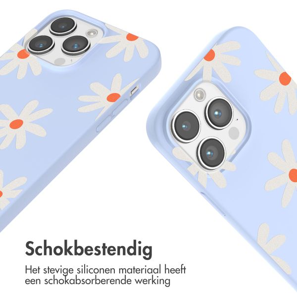 imoshion Siliconen design hoesje met koord Apple iPhone 14 Pro Max - Lila Flower Distance