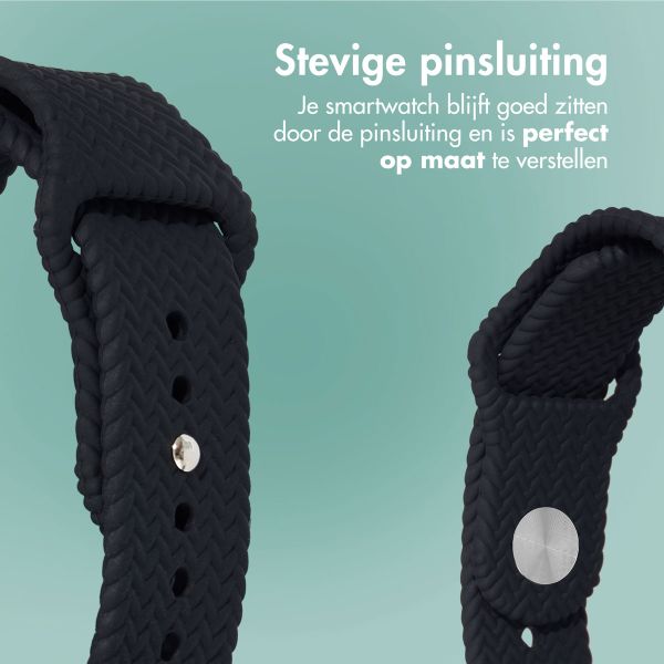 imoshion Siliconen geweven bandje Apple Watch Series 1 t/m 11 / SE / Ultra (44/45/46/49 mm) - Zwart