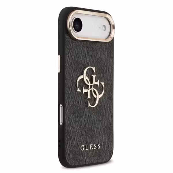Guess 4G Metal Logo Backcover Apple iPhone Air - Gold Edge - Black