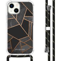 imoshion Design hoesje met koord Apple iPhone 14 - Grafisch Koper - Zwart / Goud