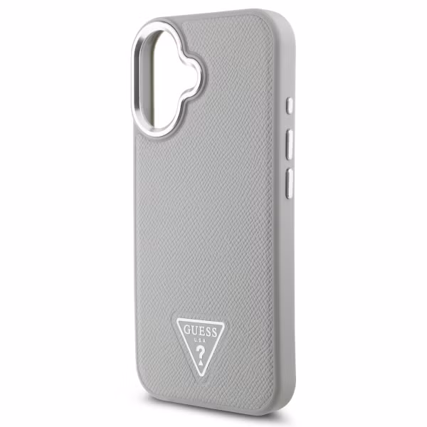 Guess Grained Triangle Case MagSafe Apple iPhone 16 - Beige