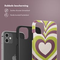 Selencia Vivid Tough Backcover iPhone 11 - Double Hearts Plum Fern