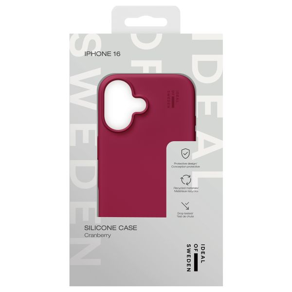 iDeal of Sweden Silicone Case iPhone 16 - Cranberry