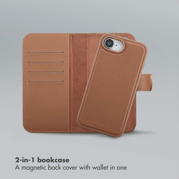 Selencia Olyn Detachable Bookcase with MagSafe Apple iPhone 17e / 16e - Brown