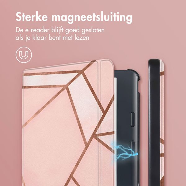 imoshion Design Slim Hard Case Sleepcover met stand Kobo Libra Colour - Pink Graphic