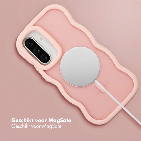 Selencia Wavy Backcover met MagSafe Samsung Galaxy A36 / A56 - Soft Pink