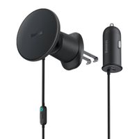 Baseus CW01 Magnetic Car mount - telefoonhouder auto - Ventilatierooster - Magnetisch en MagSafe - Draadloos opladen - Zwart 