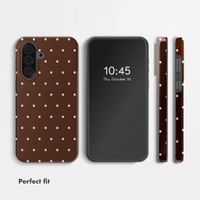 Selencia Vivid Back Cover Samsung Galaxy A37 (5G) - Happy Dots Chocolate