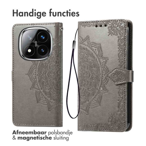 imoshion Mandala Bookcase Xiaomi Redmi Note 14 Pro (4G) - Grijs